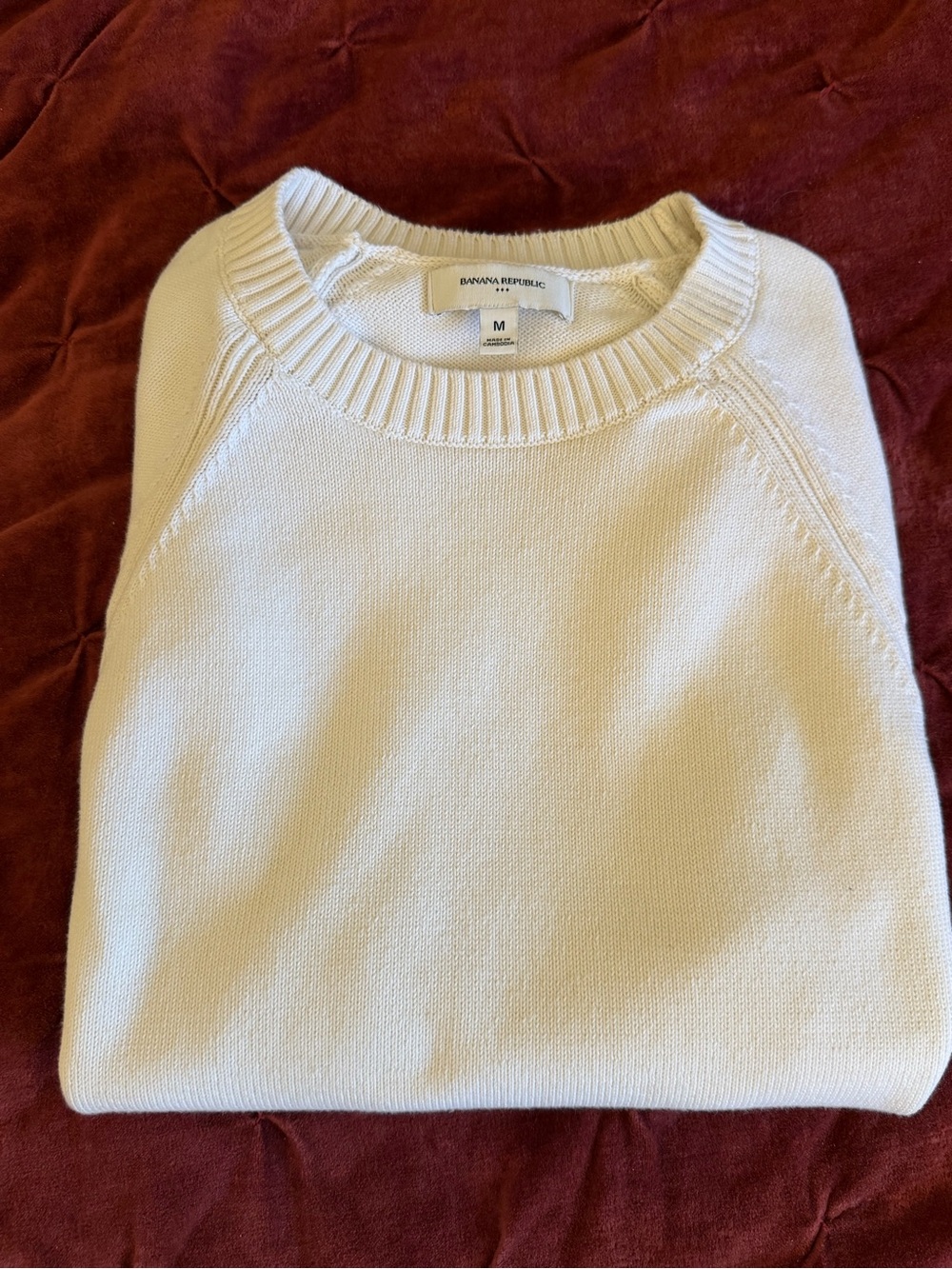 Banana Republic Men’s Cream Crewneck Sweater Medium